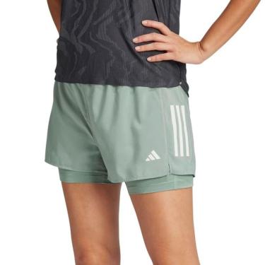 Imagem de Short Adidas 2 em 1 Own the Run Feminino - Verde PP-Feminino