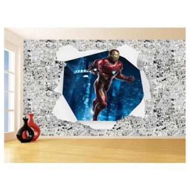 Imagem de Papel De Parede 3D Heróis Página Quadrinhos Hq 3,5M Nhma218 - Você Dec