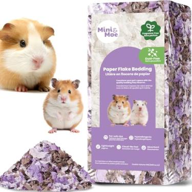 Imagem de mini&moe Roupa de cama para hamster 25 litros: livre de poeira e controle de odor absorvente de umidade papel natural roupa de cama para animais de estimação pequenos - para porquinhos-da-índia
