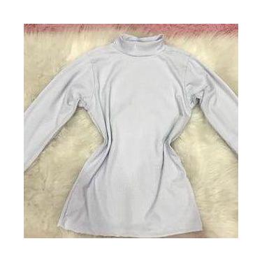 Imagem de Blusa gola alta feminina manga longa malha canelada - Filó Modas, p, B