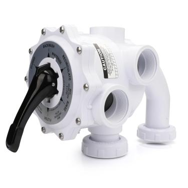 Imagem de Válvula multiportas 261055 para filtros de areia e montagem lateral de piscina e spa Triton C II HD e Quad D.E, tubo de 5 cm, linha central de 19 cm (261055 branco)