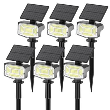 Imagem de Luzes solares ao ar livre, pacote com 6 IP67 à prova d'água, 92 LED 3 modos de iluminação luzes solares de paisagem ao ar livre, 2 em 1 luzes solares externas 2 em 1 para quintal jardim caminho