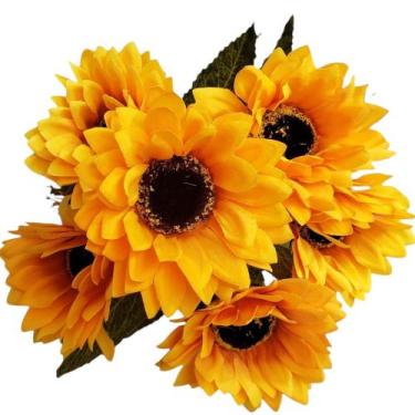 Imagem de Buque Girassol 7 Flores 36cm Artificial Realista Detalhada - FlorArte
