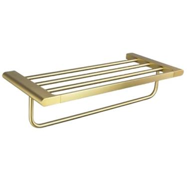 Imagem de Suporte para toalhas em aço inoxidável escovado dourado, suporte para escovas, suporte para papel, copos de vidro, suporte para pratos, roupão, gancho para roupas (toalheiro)