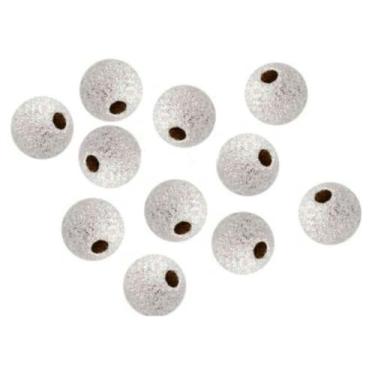 Imagem de 500 peças lindas 4 mm pequenas prata banhado a prata espaçador stardust contas de metal redondas soltas para fabricação de artesanato de joias CF43-4