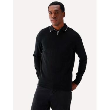 Imagem de Blusa Aramis Masculina Tricot Gola Careca Preta, M/M