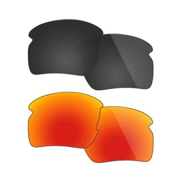 Imagem de Fiskr Lentes de reposição para óculos de sol Oakley Flak 2.0 XL, Preto e vermelho, Standard