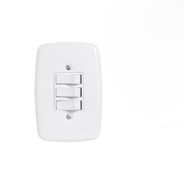 Imagem de Interruptor Simples Redondo Bolinha De Embutir Moveis (Interruptor 3 Teclas Simples)