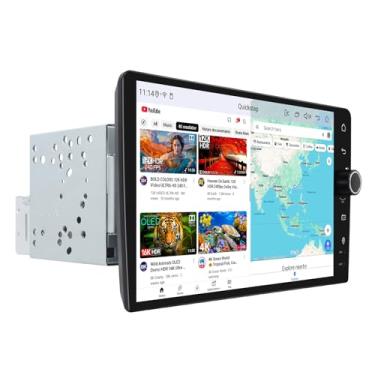 Imagem de JOYING Rádio duplo Din estéreo para carro de 23 cm com Carplay e Android Auto, unidade de cabeça Android 13, unidade de mão direita 8 GB + 128 GB com botão de volume, link espelhado, AM/FM, SWC, GPS