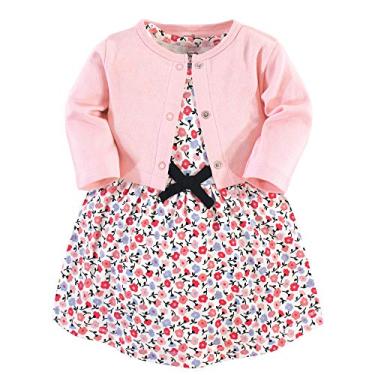 Imagem de Touched by Nature Vestido e cardigã de algodão orgânico para bebês meninas, Floral Ditsy, 9-12 Meses