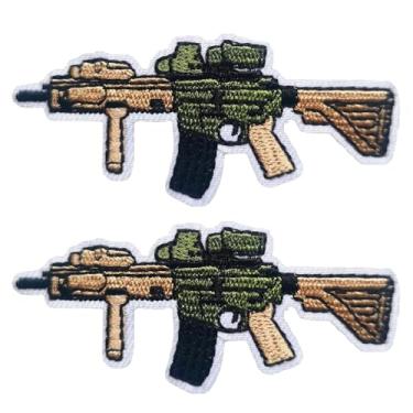 Imagem de CHBROS 2 apliques bordados para pistola de cicatrizes, passar a ferro ou costurar em roupas, jaquetas, camisetas, mochilas..