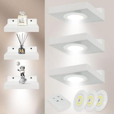 Imagem de Qupui Conjunto de 3 prateleiras flutuantes pequenas para parede, organizador de parede de 15 cm, prateleira suspensa de madeira para sala de estar, quarto, banheiro, cozinha, planta, porta-retrato