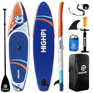 Imagem de Highpi Prancha de stand up paddle inflável super larga de 11'6 × 35 ", sup largo ultra estável para 2 + 1 pessoas/família/tamanho grande