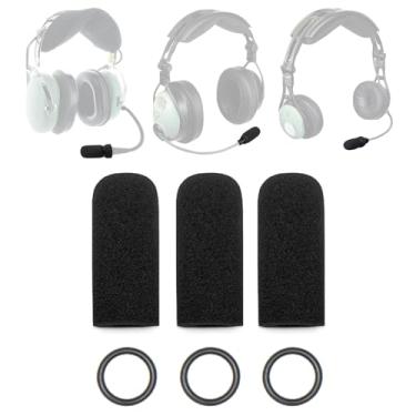 Imagem de Voarmaks Capa de microfone H10-13.4 - Compatível com David Clark H10-13.4, DC One-X, PRO-X2, DC-Pro X, H10, H20 Series Aviation Headsets e M-7/M-4/M-5/M-77/DC-87 Microfones - 3 capas de espuma + kit