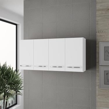 Imagem de Armário Aéreo de Cozinha 120cm com 04 Portas Mara Branco Moblis