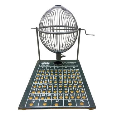 Imagem de Jogo De Bingo Globo De Metal Tabuleiro Em Madeira N°3