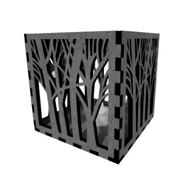 Imagem de Castiçal Floresta Com Vela Eletrônica - Preto