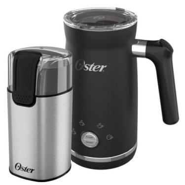 Imagem de Kit Moedor de Café Elétrico Inox e Espumador de Leite Oster 220V