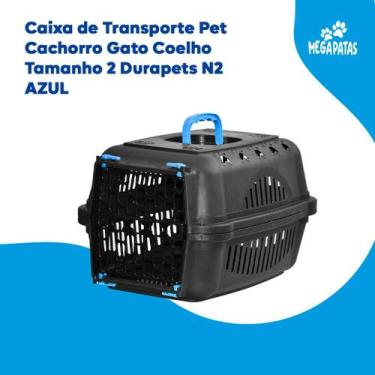 Imagem de Caixa de Transporte Pet Cachorro Gato Coelho Tamanho 2 Durapets N2, Az