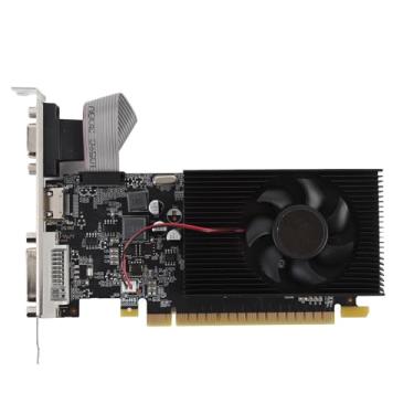 Imagem de Yunir Placa gráfica para jogos, 4 GB DDR3 128 bits 700 MHz 667 MHz, placa de vídeo com ventilador único, placa de vídeo PCI Express 1.1 X16 PC com interface multimídia VGA DVI HD para trabalhar