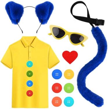 Imagem de JcHrmers Conjunto de acessórios de fantasia de gato Aldult incluindo orelhas de gato, faixa de cabeça, gravata borboleta e máscara preta (GG)