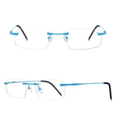 Imagem de VFDHN Armação de óculos de titânio masculina, ultraleve, sem aro, óculos esportivos antiderrapantes (1)