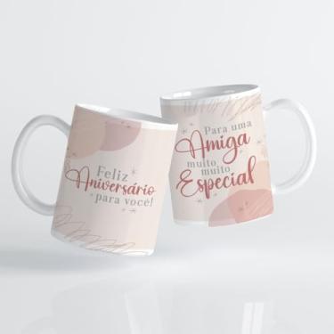 Imagem de Caneca xicara feliz aniversário amiga amigo especial 25EI (Azul)