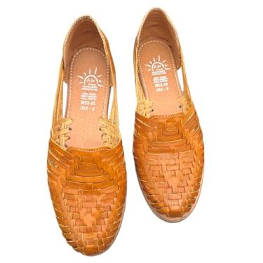 Imagem de Huaraches Mexicanos para Mulheres - Chanclas Mexicanas Tradicionais, Guaraches, Sandalias Mexicanas para Mulheres - Sandálias Huarache Confortável e Elegante (Estilo Dom), Marrom, 35