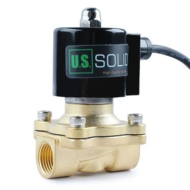 Imagem de U.S. Solid 1/2" Brass Electric Solenoid Valve Underwater 110V AC Normally Closed VITON IP67 Air Non-potable Water Oil FuelF