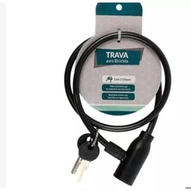 Imagem de Kit 2 Cadeado Grosso Cabo Aço 1mt X 12mm P/Bike Moto 2 Chaves