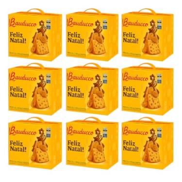 Imagem de Kit com 9 Cestas De Natal Bauducco Grande 20 Itens