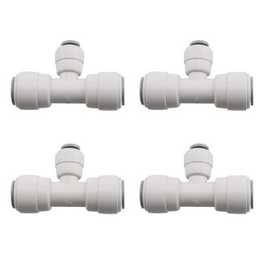 Imagem de HJGarden Filtro de água de plástico de 3/8 x 1/10.2 cm, encaixe de conexão rápida de três vias para sistema de osmose reversa RO doméstico para sistemas de irrigação por gotejamento pequeno e