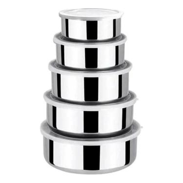 Imagem de Conjunto 5 Potes Herméticos Bavaria Com Tampa - Inox