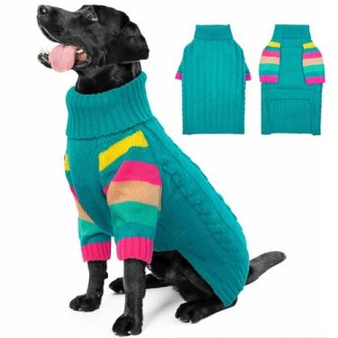 Imagem de OUOBOB Suéter para cães, suéteres grandes para cães, meninas, meninos, pulôver de gola rolê para cães grandes, Golden Retriever, Labrador, Rottweiler, suéter para cães, suéteres para cães grandes 5GG