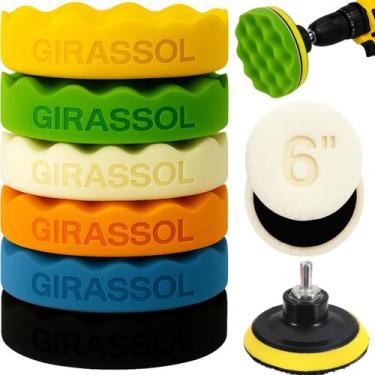 Imagem de Kit 9 Peças 6 Pol. 150mm Disco Espuma Boina Lã Prato Pino M14 Poliment