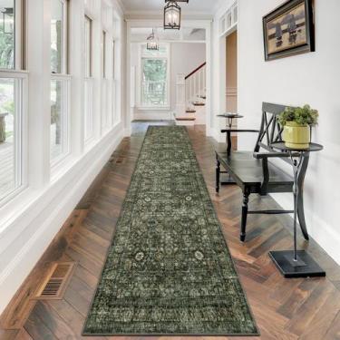 Imagem de Carpet Runners Morebes Vintage para corredor 3,7 m verde escuro