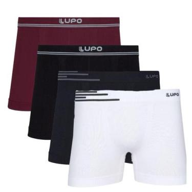 Imagem de Kit 4 Cuecas Boxer Masculina Lupo 436 Original Microfibra Premium, Bor