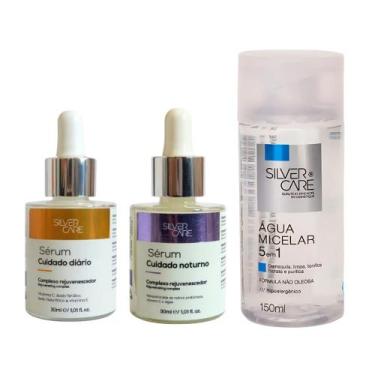 Imagem de Kit Tratamento Serum Cuidado Diário + Noturno + Água Micelar - SIlver 