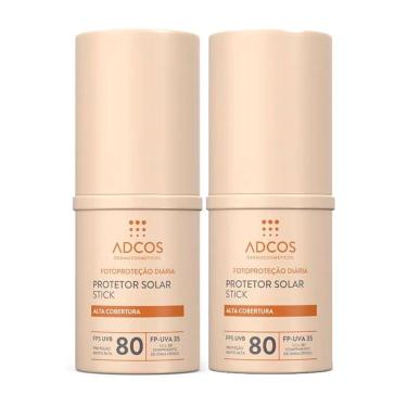 Imagem de Kit 2 Protetor Solar Adcos Tonalizante Base Stick Peach FPS80 17g