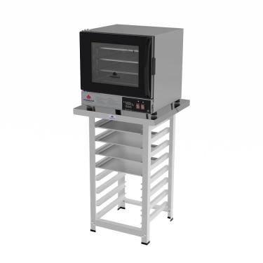 Imagem de Forno Turbo Prp-004 Plus 220v Preto + Bancada Mes-004 Progás + 4 Assadeiras Cimapi