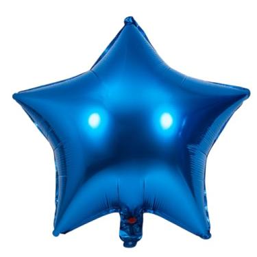 Imagem de Kit 10 Balão Estrela Metalizado 18" (45cm) Foil – Diversas Cores – Decoração de Festa, Aniversário, Casamento, Formatura, Chá Revelação, Eventos, Balão Hélio ou Ar (azul royal)