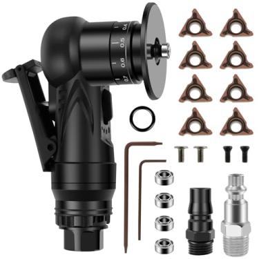 Imagem de FALESOUL Mini máquina de chanfrar pneumática, ferramentas de chanfradura de metal de 45 graus, ferramentas de trituração portátil de 30.000 rpm para aparar madeira de metal com entrada de ar de 1/4