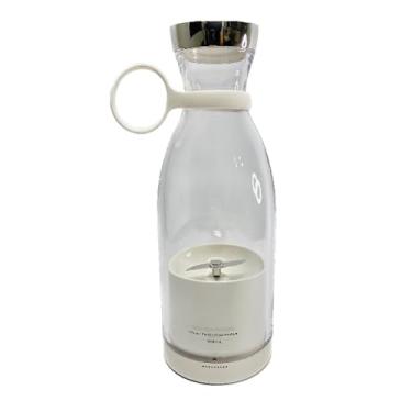 Imagem de Garrafa Mini Liquidificador Elétrico Portátil Fresh Juice Individual 350ml 50W recarregável Rápido Pratico Mixes Mixer Squeeze Myblend Processador Suco, Suplementos e Vitaminas (Branco)