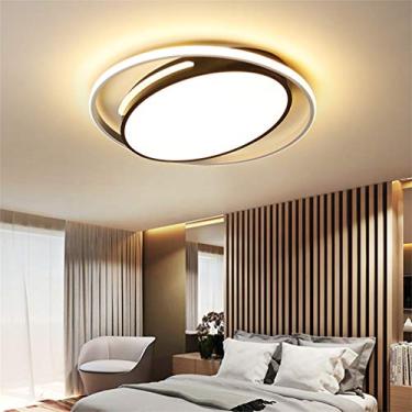 Imagem de Luminária de teto regulável embutida para sala de estar e jantar, quarto, luminária com controle remoto, design de anel, luminária oval, lustre de acrílico com abajur para corredor, sala de