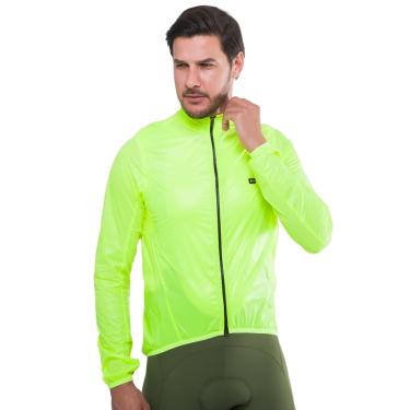 Imagem de Jaqueta Corta Vento de Ciclismo Masculina Márcio May Pro II Amarela Neon