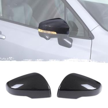 Imagem de Capa de espelho externo ABS compatível com Subaru Forester 2019-2023/Subaru XV 2019-2024/Outback 2018-2024/Legacy 2021-2024, tampa superior do espelho retrovisor da porta do carro (grão de fibra de