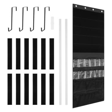 Imagem de ZJRDYYK Organizador de brinquedos sobre a porta, organizador para armas de brinquedo, armazenamento de armas de brinquedos com bolsos e compartimentos para quartos de crianças, salas de jogos