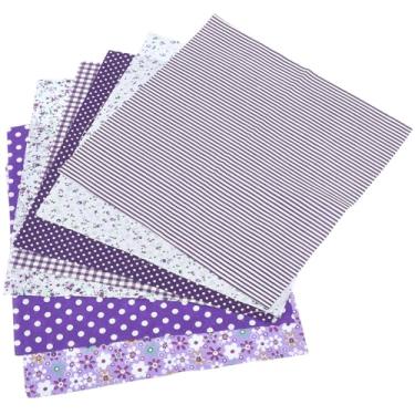 Imagem de CRASPIRE Conjunto de 7 estilos de tecido de algodão quadrados patchwork folhas pré-cortadas roxo gordura quarto costura scrapbooking vintage flor acolchoado floral padrão ponto artesanato fantasias