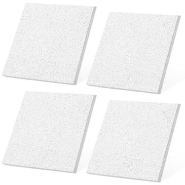 Imagem de Sasylvia 4 peças de painéis refratários para lareira placa de defletor para fogão a lenha 2300F placa isolante de fibra de vermiculita peças de reposição para forjas de lareira (50 x 50 x 0,5