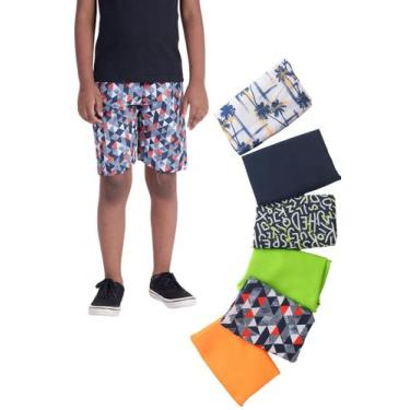 Imagem de Kit Sortido 5 Bermudas Estampadas Infantil - Tamanho 2 ao 12 - Vida Co